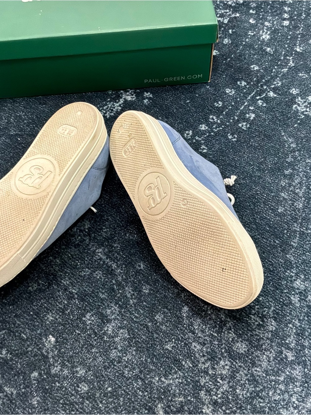 Paul Green Women's Suede Lace-Up Sneakers in Light Blue with Cream Laces - Picture 5 of 5